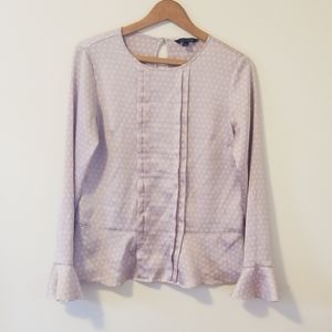 Banana Republic blouse with tuxedo front & peplum